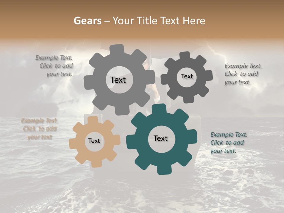 A Man Sitting In A Chair With An Umbrella Over His Head PowerPoint Template