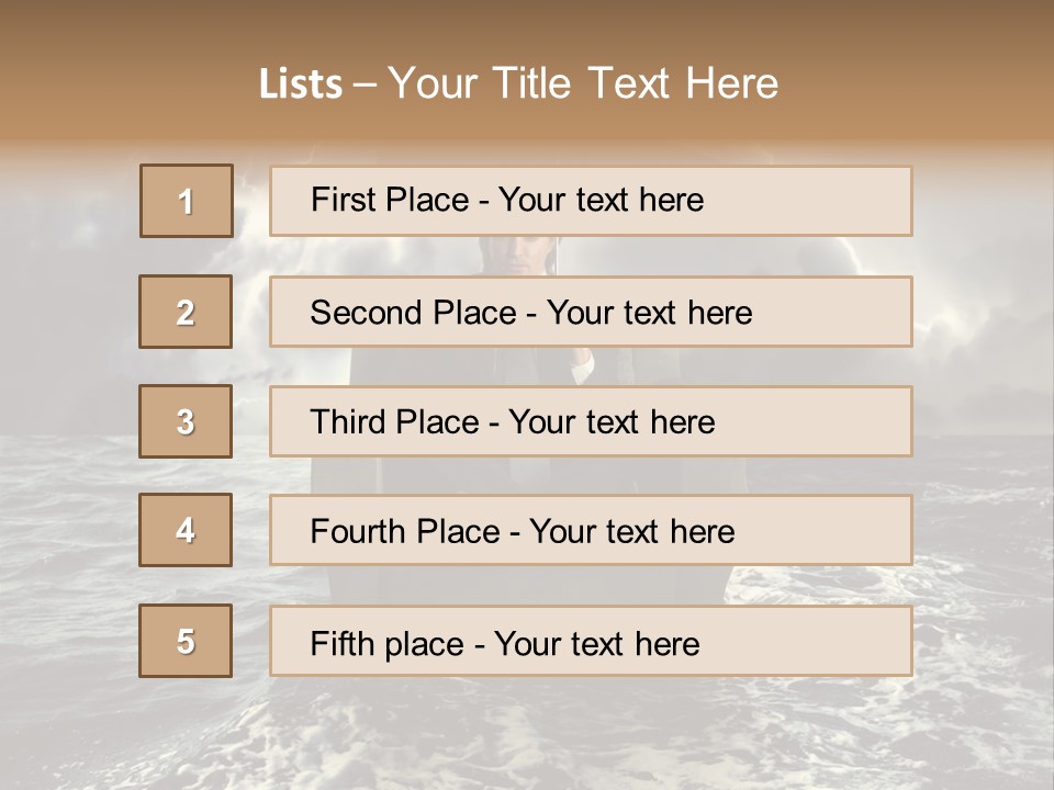 A Man Sitting In A Chair With An Umbrella Over His Head PowerPoint Template