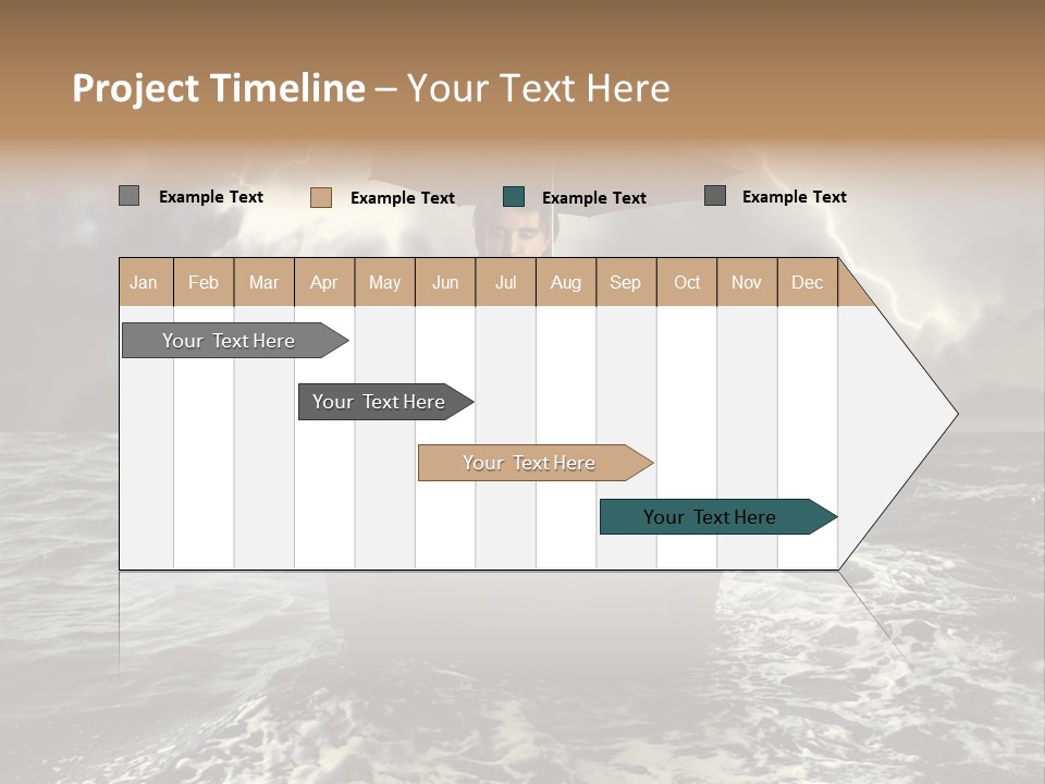 A Man Sitting In A Chair With An Umbrella Over His Head PowerPoint Template