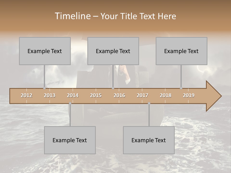 A Man Sitting In A Chair With An Umbrella Over His Head PowerPoint Template