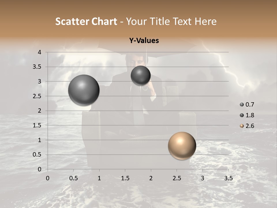 A Man Sitting In A Chair With An Umbrella Over His Head PowerPoint Template