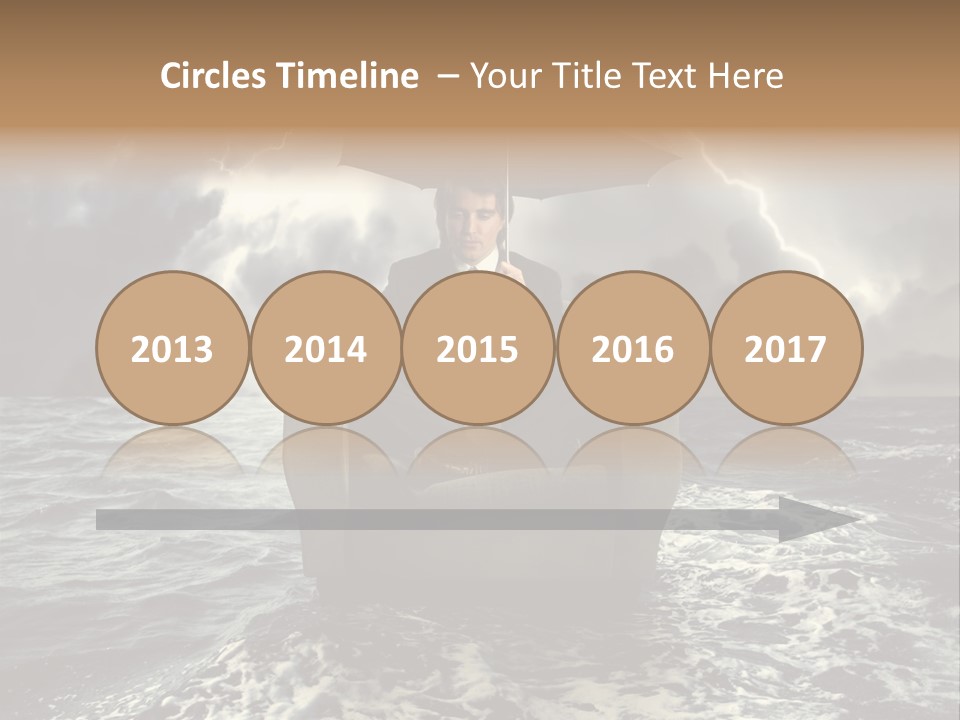 A Man Sitting In A Chair With An Umbrella Over His Head PowerPoint Template