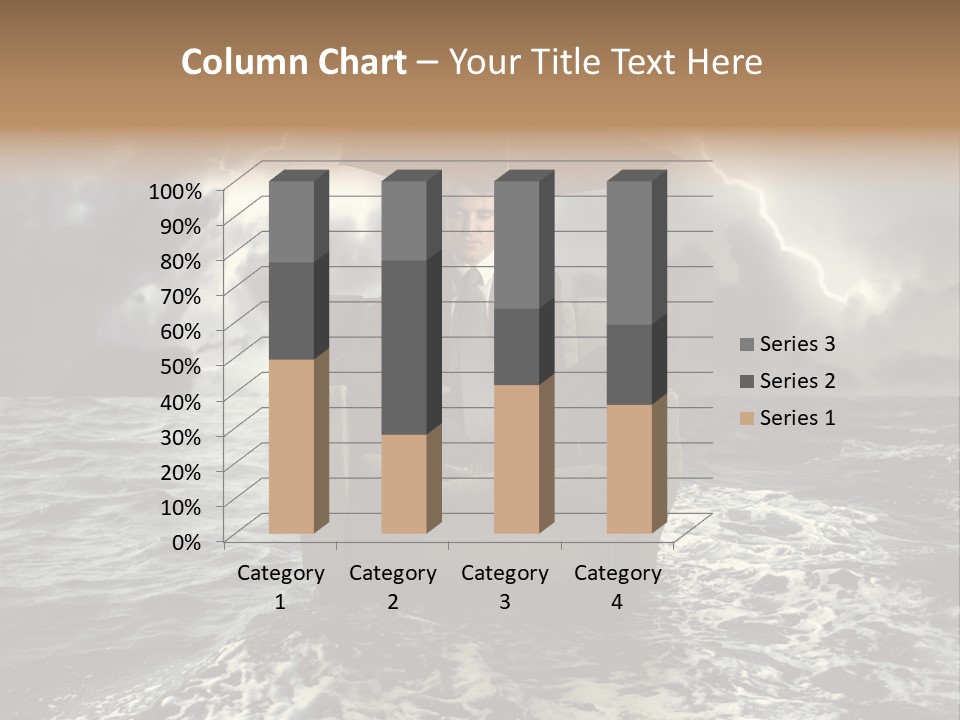 A Man Sitting In A Chair With An Umbrella Over His Head PowerPoint Template