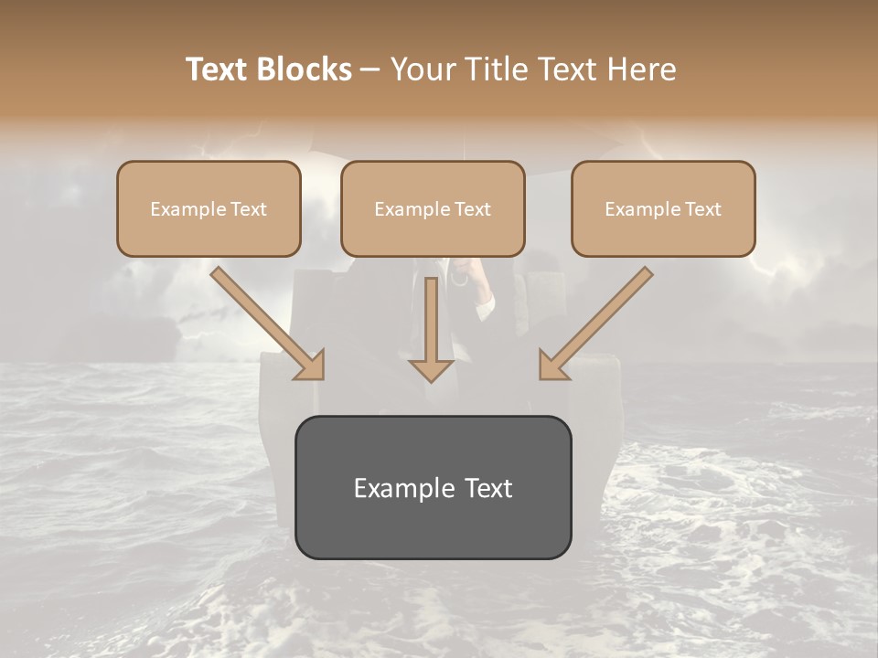 A Man Sitting In A Chair With An Umbrella Over His Head PowerPoint Template