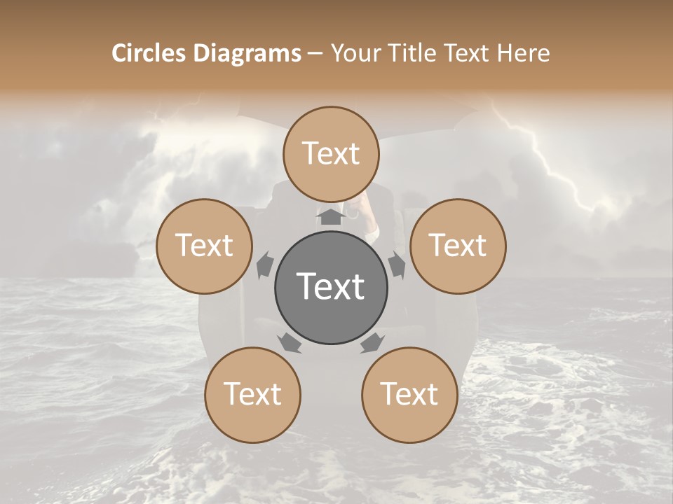 A Man Sitting In A Chair With An Umbrella Over His Head PowerPoint Template