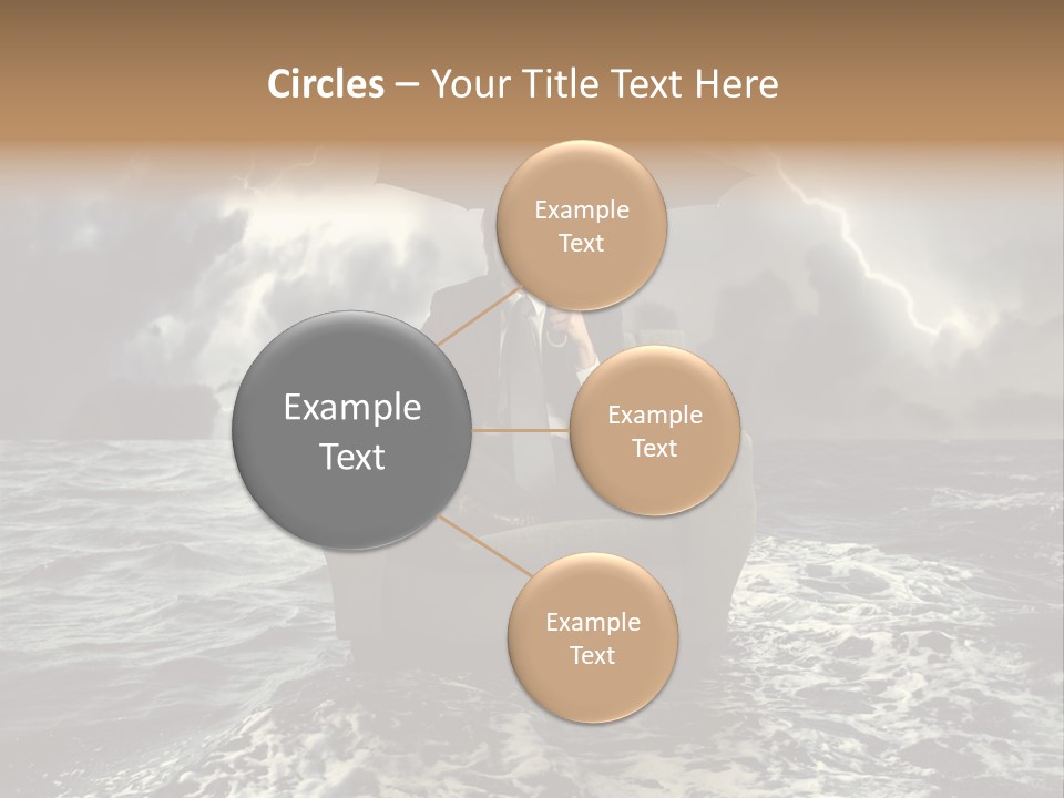 A Man Sitting In A Chair With An Umbrella Over His Head PowerPoint Template
