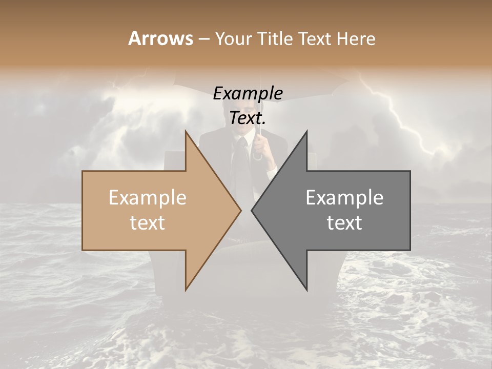 A Man Sitting In A Chair With An Umbrella Over His Head PowerPoint Template