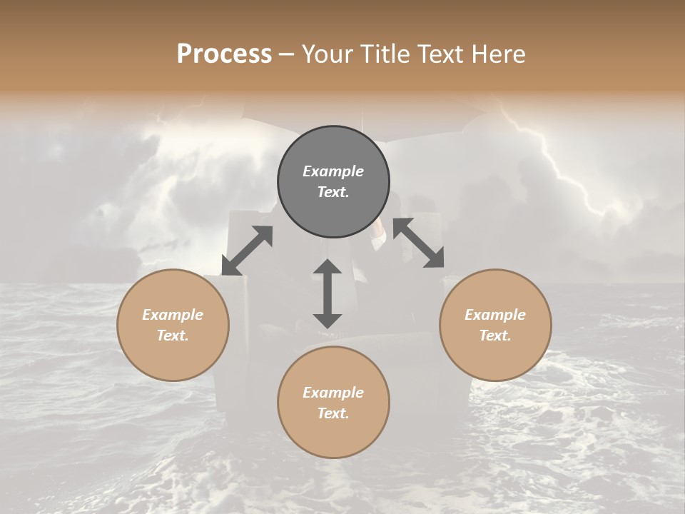 A Man Sitting In A Chair With An Umbrella Over His Head PowerPoint Template