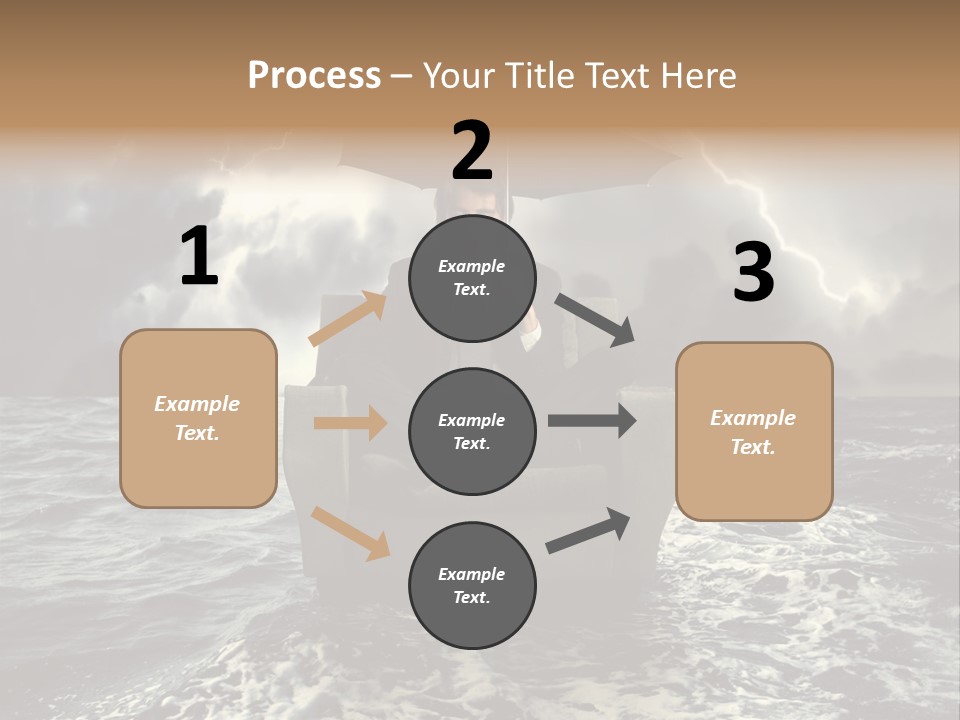 A Man Sitting In A Chair With An Umbrella Over His Head PowerPoint Template