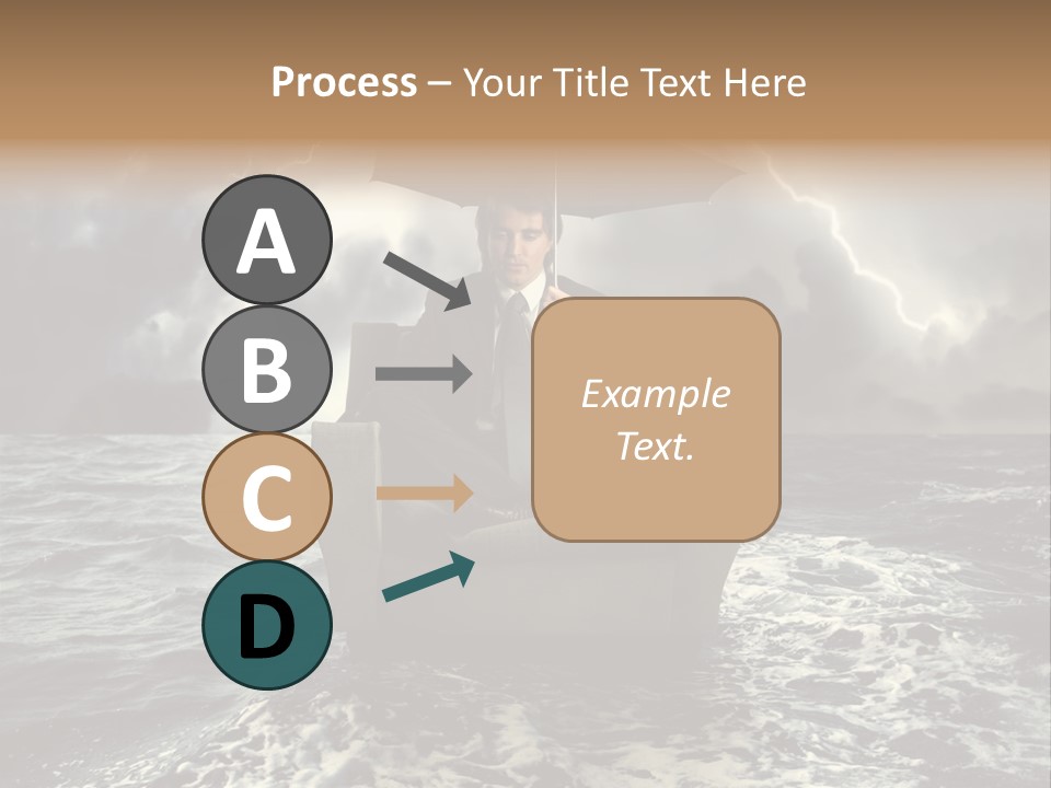 A Man Sitting In A Chair With An Umbrella Over His Head PowerPoint Template