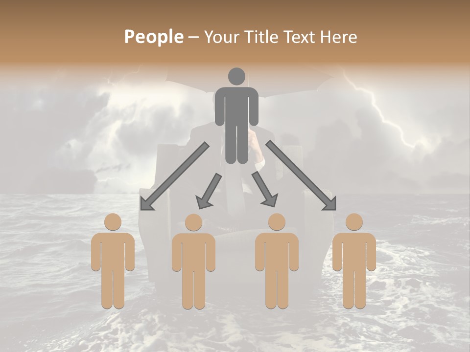 A Man Sitting In A Chair With An Umbrella Over His Head PowerPoint Template