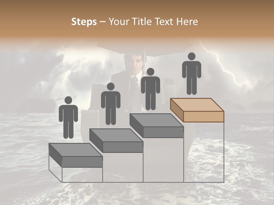 A Man Sitting In A Chair With An Umbrella Over His Head PowerPoint Template