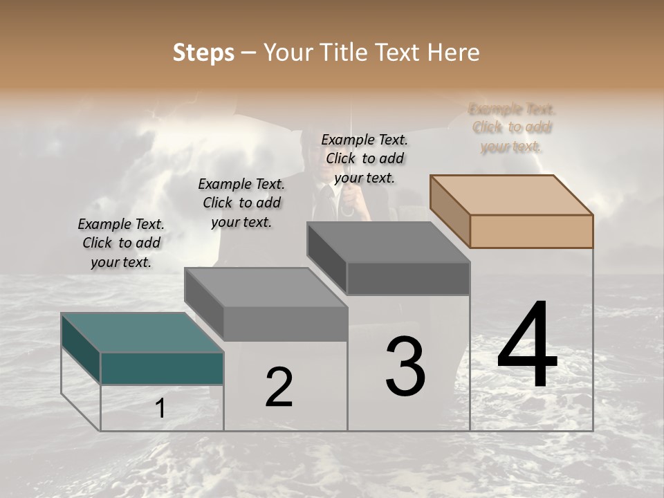 A Man Sitting In A Chair With An Umbrella Over His Head PowerPoint Template