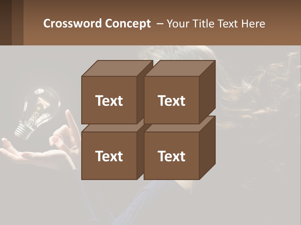 A Woman Holding A Light Bulb In Her Hand PowerPoint Template