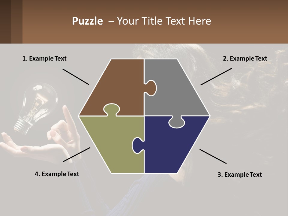 A Woman Holding A Light Bulb In Her Hand PowerPoint Template