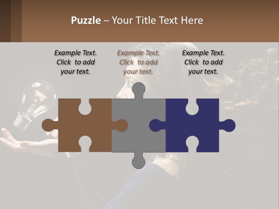 A Woman Holding A Light Bulb In Her Hand PowerPoint Template