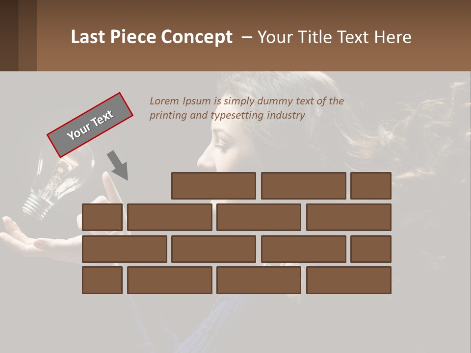 A Woman Holding A Light Bulb In Her Hand PowerPoint Template