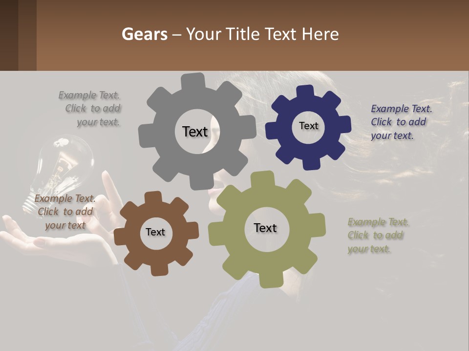 A Woman Holding A Light Bulb In Her Hand PowerPoint Template