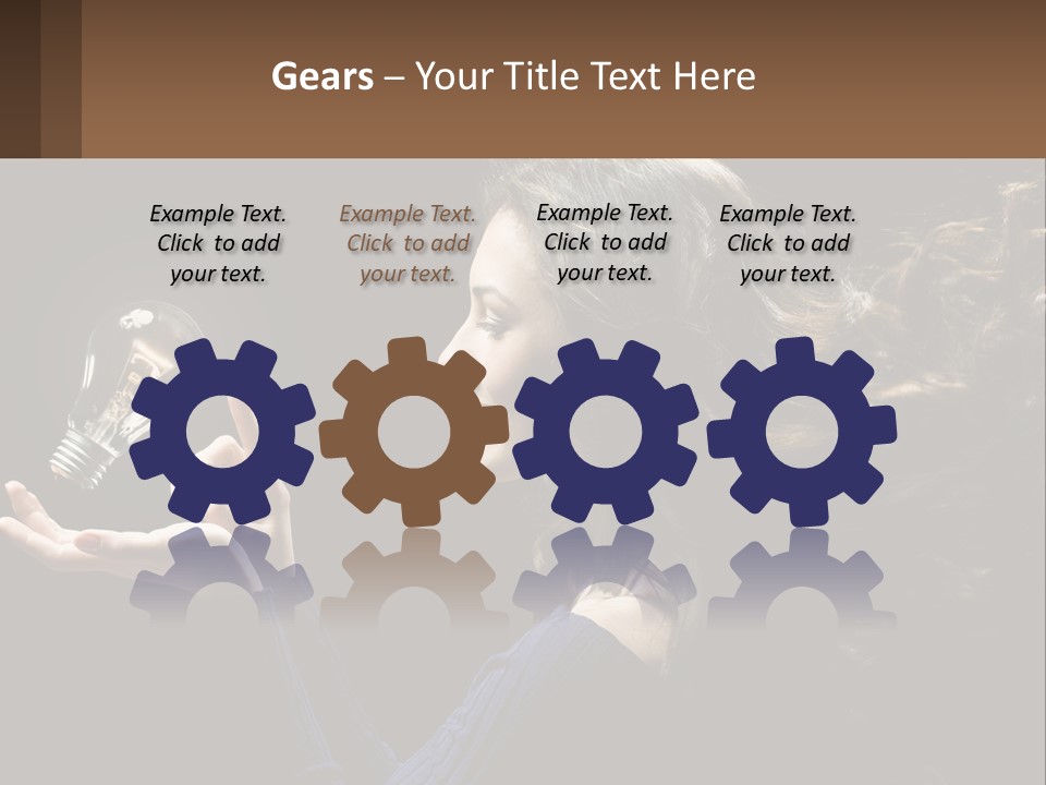 A Woman Holding A Light Bulb In Her Hand PowerPoint Template