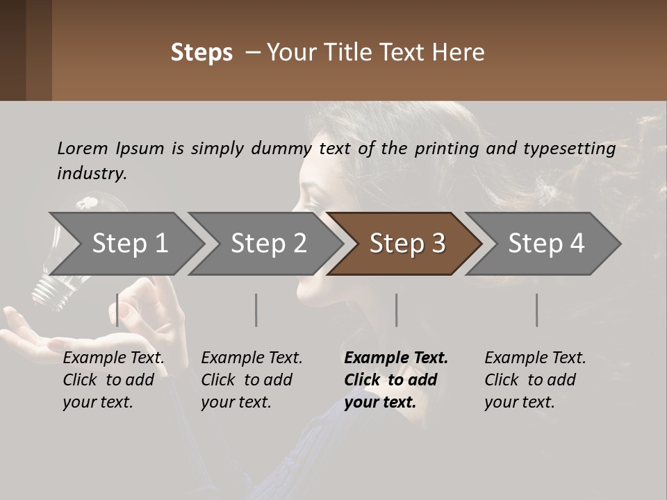 A Woman Holding A Light Bulb In Her Hand PowerPoint Template