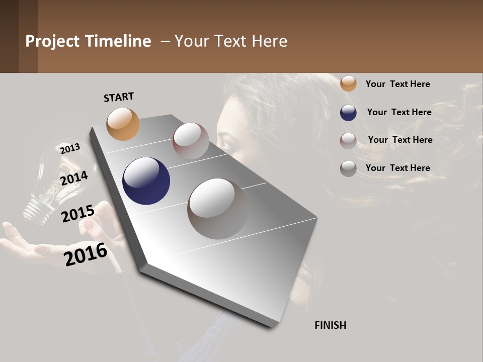 A Woman Holding A Light Bulb In Her Hand PowerPoint Template