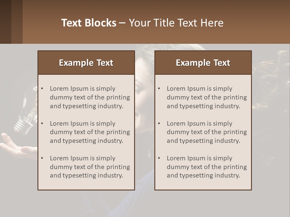 A Woman Holding A Light Bulb In Her Hand PowerPoint Template