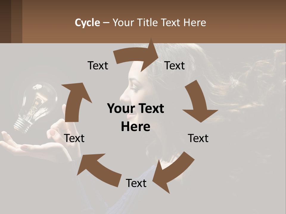 A Woman Holding A Light Bulb In Her Hand PowerPoint Template