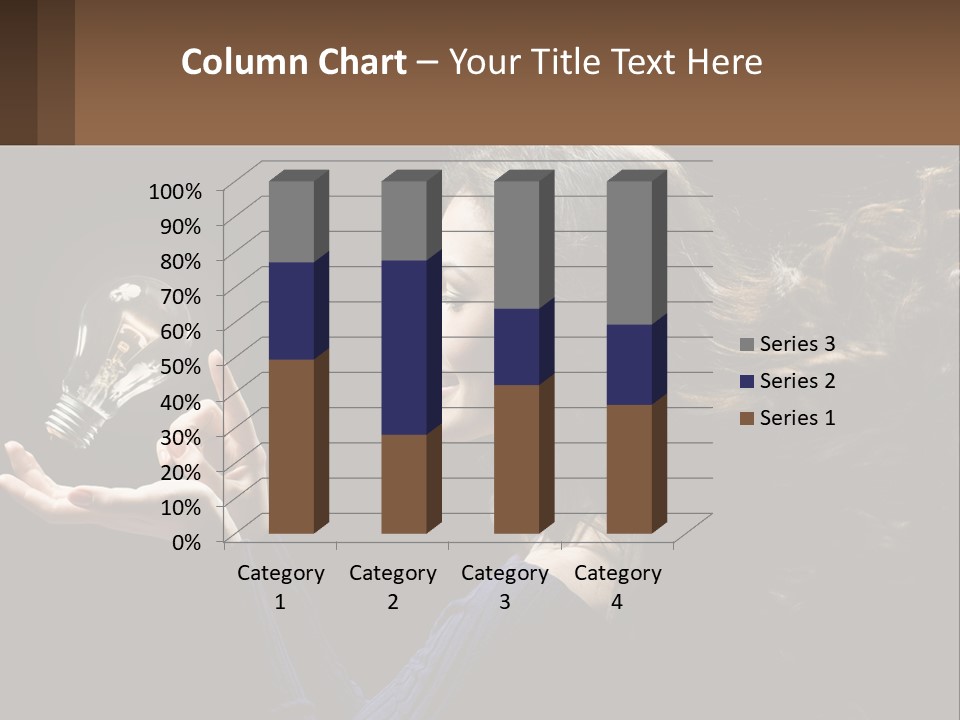 A Woman Holding A Light Bulb In Her Hand PowerPoint Template