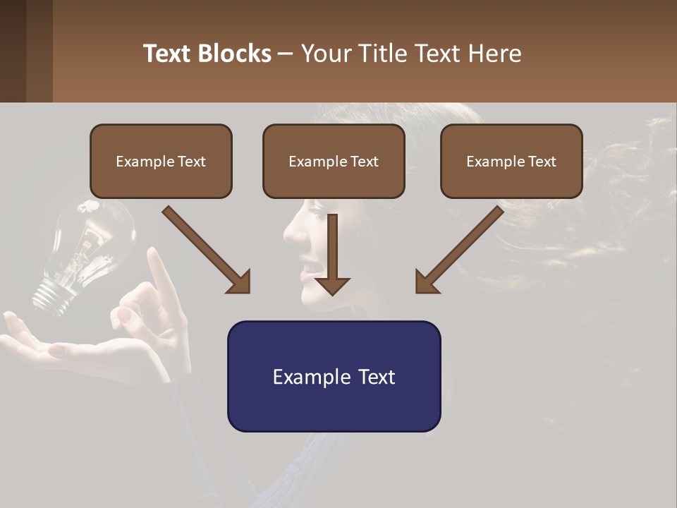 A Woman Holding A Light Bulb In Her Hand PowerPoint Template