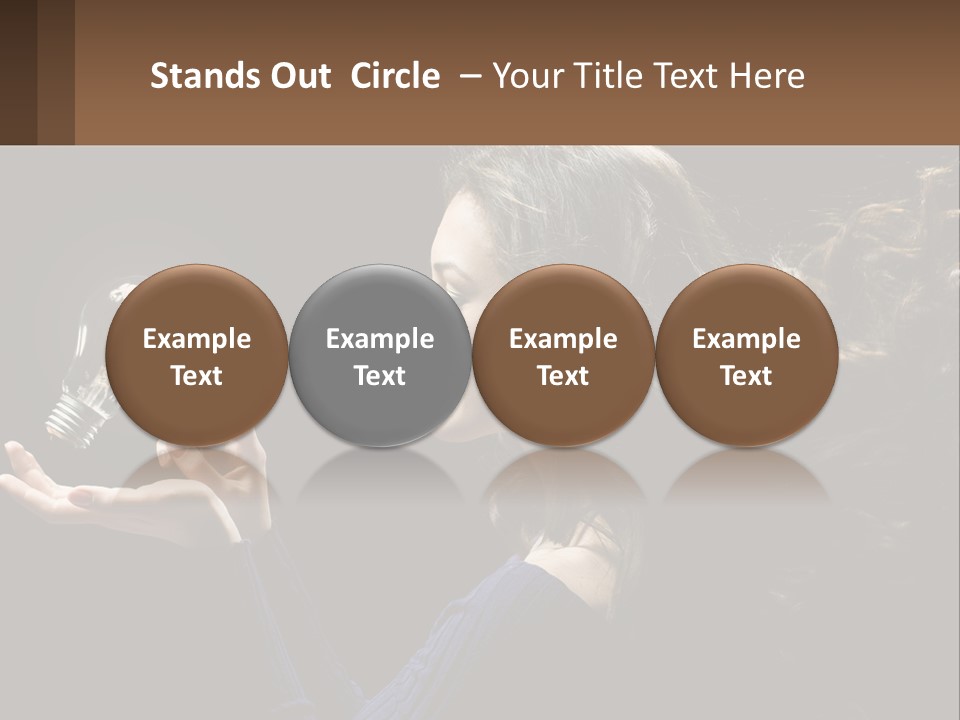 A Woman Holding A Light Bulb In Her Hand PowerPoint Template