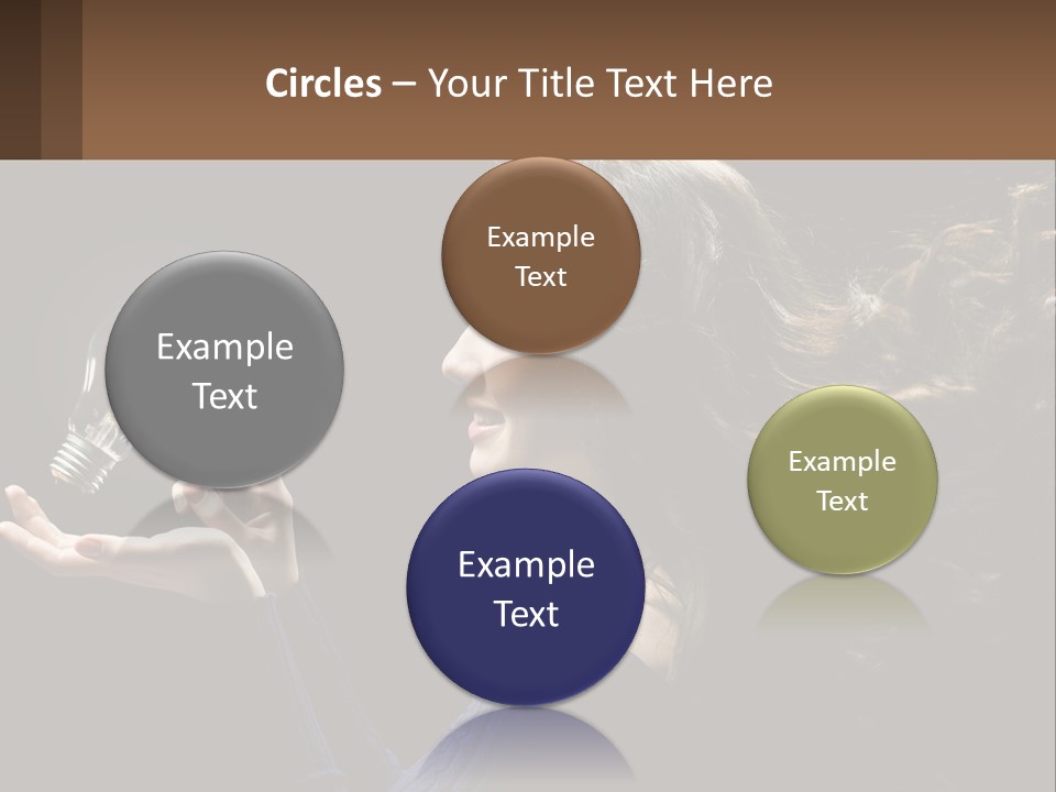 A Woman Holding A Light Bulb In Her Hand PowerPoint Template