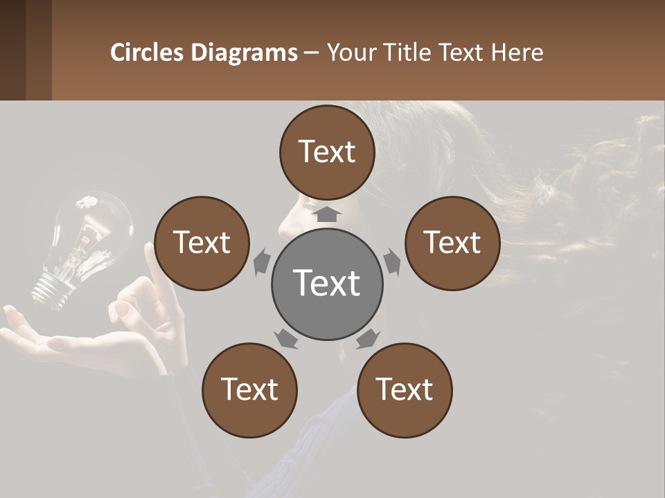 A Woman Holding A Light Bulb In Her Hand PowerPoint Template