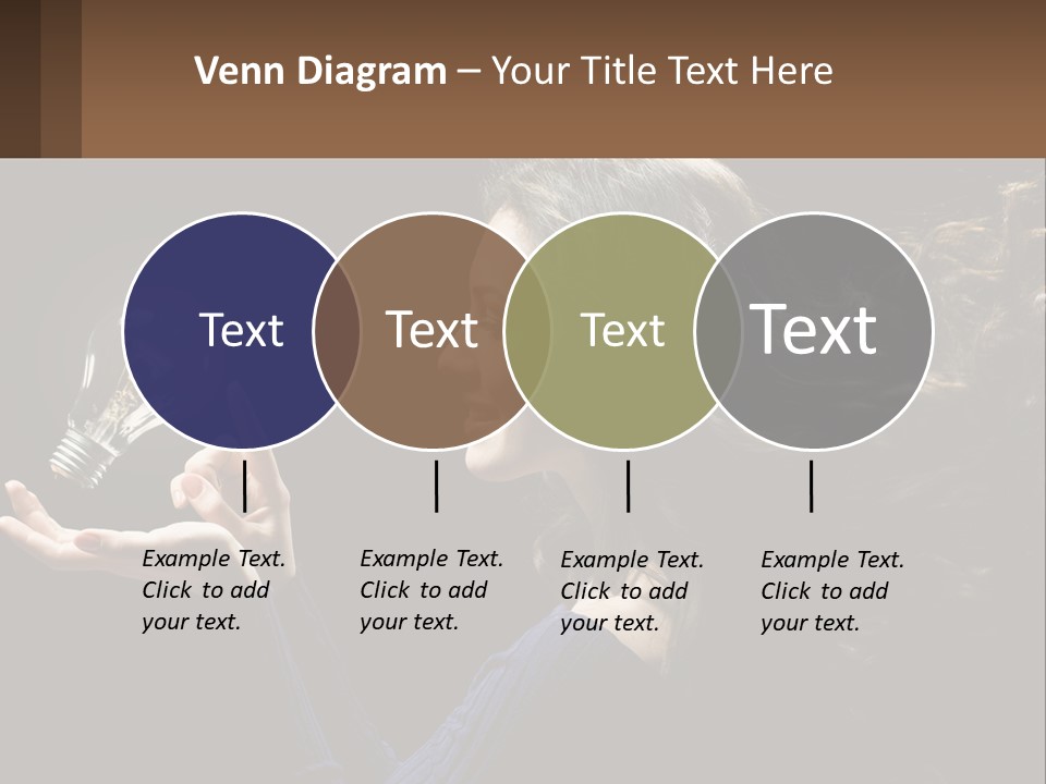 A Woman Holding A Light Bulb In Her Hand PowerPoint Template