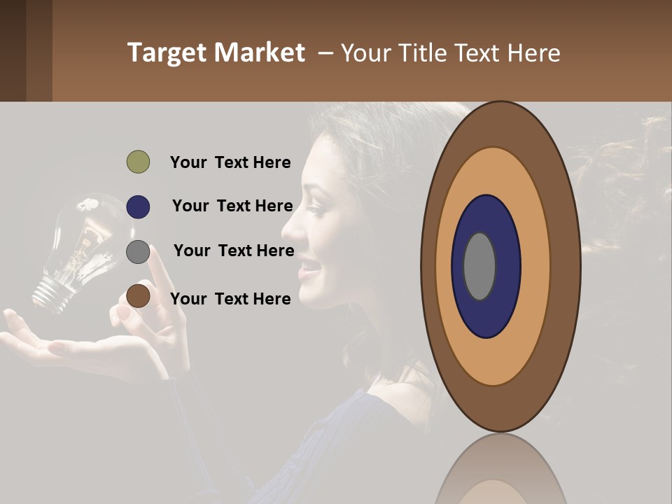 A Woman Holding A Light Bulb In Her Hand PowerPoint Template