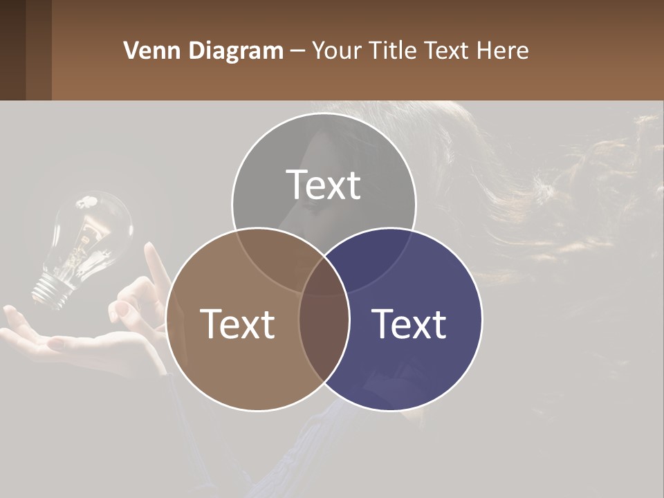 A Woman Holding A Light Bulb In Her Hand PowerPoint Template