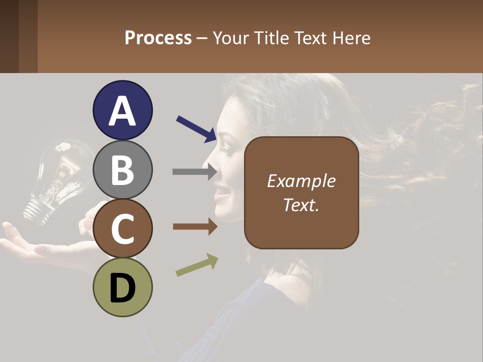 A Woman Holding A Light Bulb In Her Hand PowerPoint Template