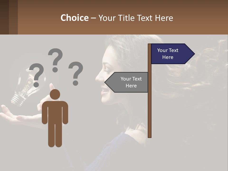 A Woman Holding A Light Bulb In Her Hand PowerPoint Template