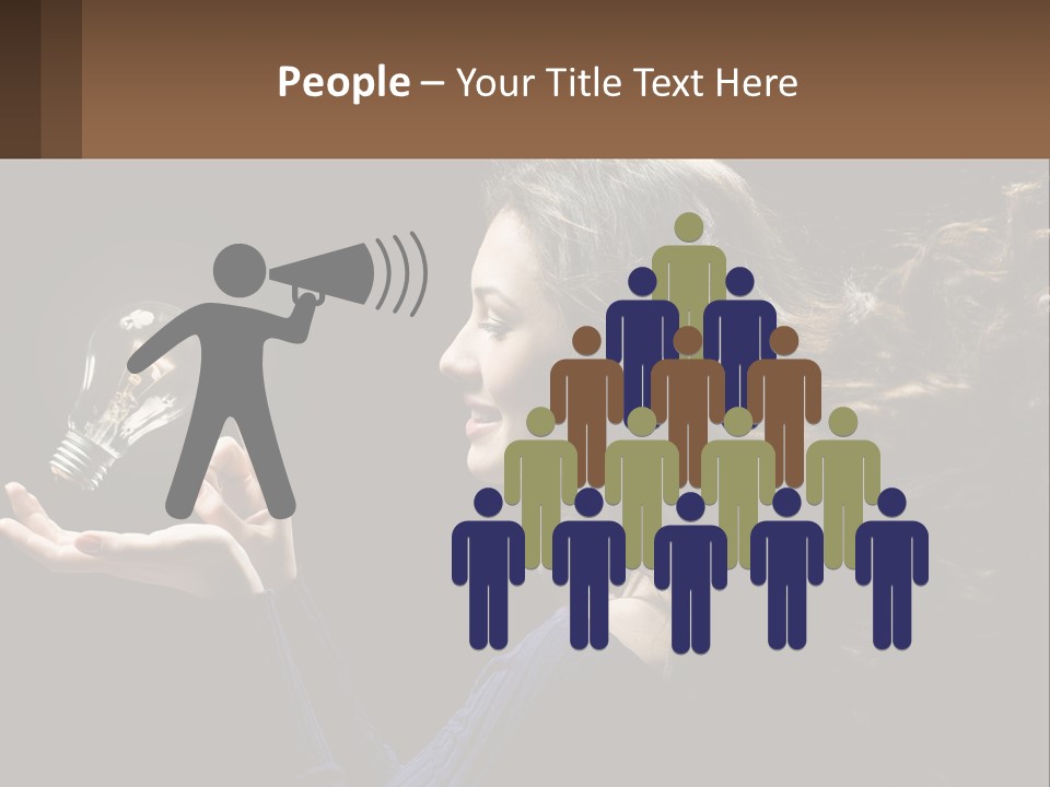 A Woman Holding A Light Bulb In Her Hand PowerPoint Template