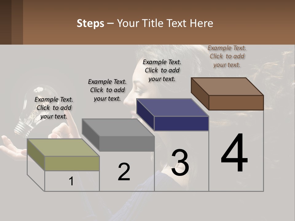 A Woman Holding A Light Bulb In Her Hand PowerPoint Template