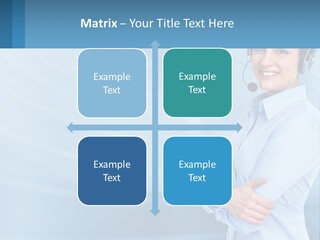 A Woman Wearing A Headset With Her Arms Crossed PowerPoint Template