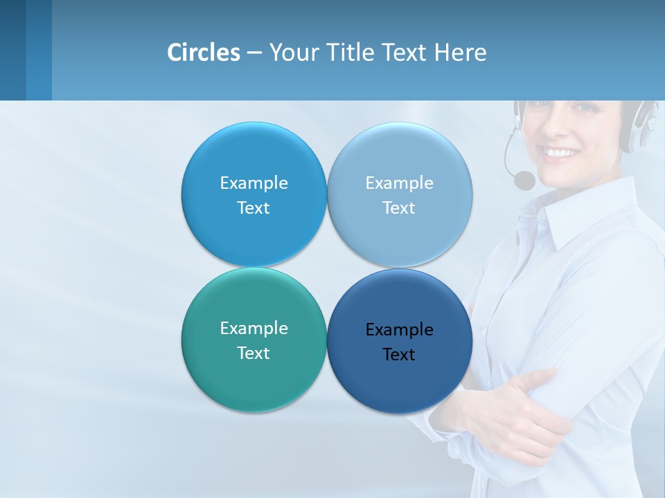 A Woman Wearing A Headset With Her Arms Crossed PowerPoint Template