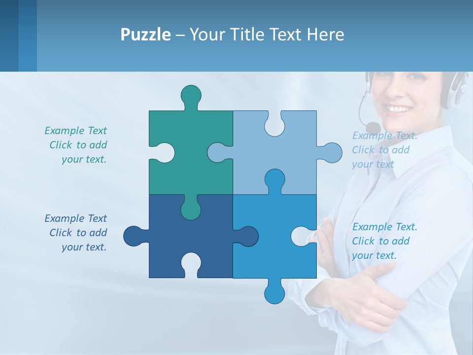 A Woman Wearing A Headset With Her Arms Crossed PowerPoint Template