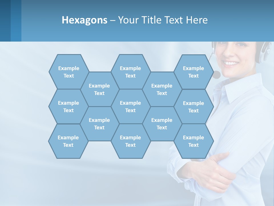 A Woman Wearing A Headset With Her Arms Crossed PowerPoint Template