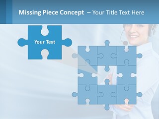 A Woman Wearing A Headset With Her Arms Crossed PowerPoint Template