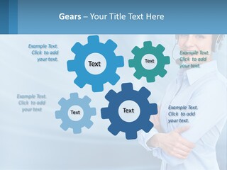 A Woman Wearing A Headset With Her Arms Crossed PowerPoint Template