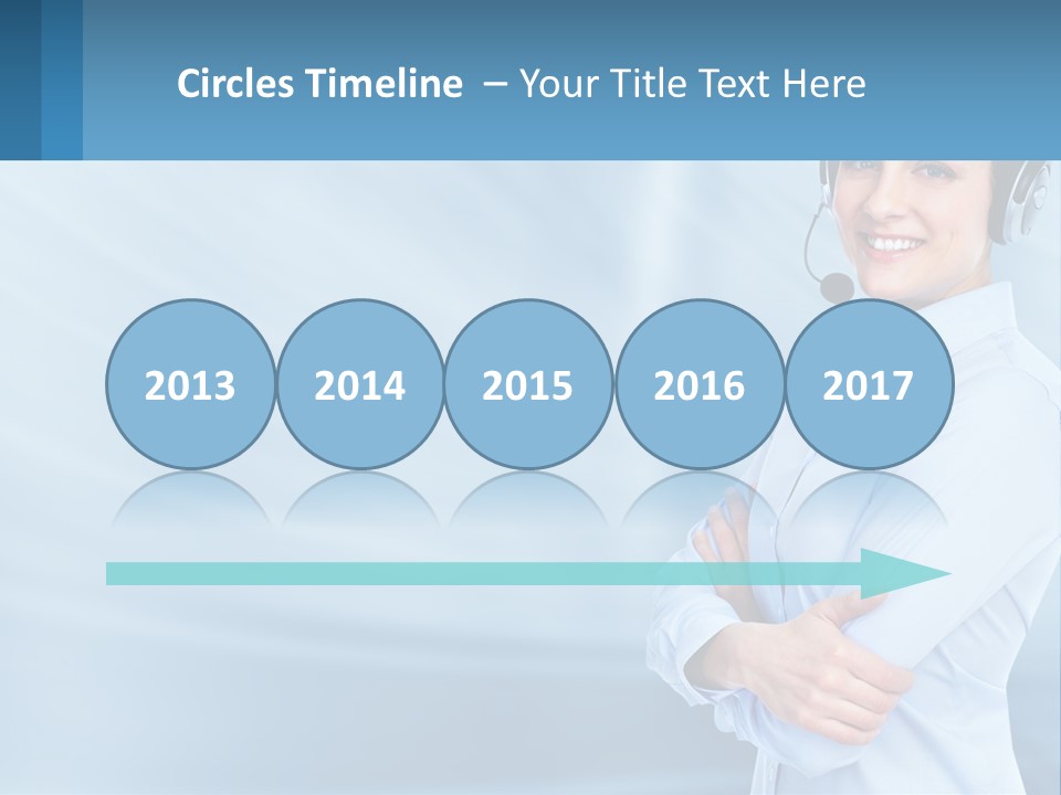 A Woman Wearing A Headset With Her Arms Crossed PowerPoint Template