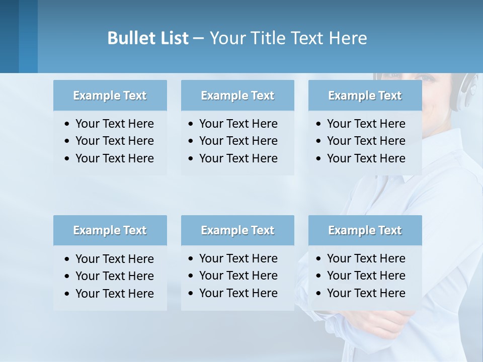 A Woman Wearing A Headset With Her Arms Crossed PowerPoint Template