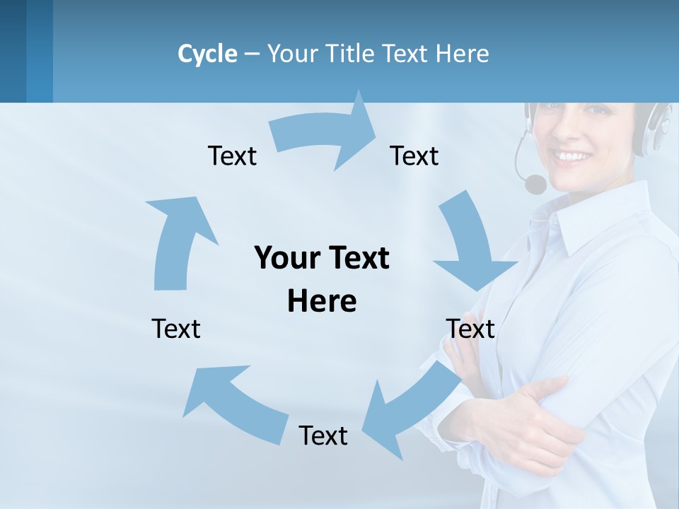 A Woman Wearing A Headset With Her Arms Crossed PowerPoint Template