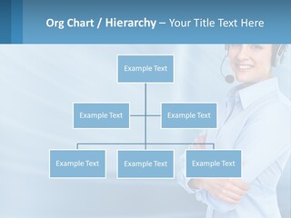 A Woman Wearing A Headset With Her Arms Crossed PowerPoint Template