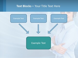 A Woman Wearing A Headset With Her Arms Crossed PowerPoint Template